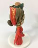 Picture of Traditional Ao Dai Wedding Cake Topper, Vietnamese Wedding Cake topper, Green and Red theme