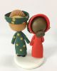 Picture of Traditional Ao Dai Wedding Cake Topper, Vietnamese Wedding Cake topper, Green and Red theme