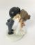 Picture of Kissing Wedding Cake Topper, Mermaid Dress Bride & Grey Suit Groom Cake Topper