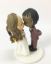 Picture of Braided Groom & Half do Bride Wedding Cake Topper, Kissing Interracial Wedding Couple Figurine
