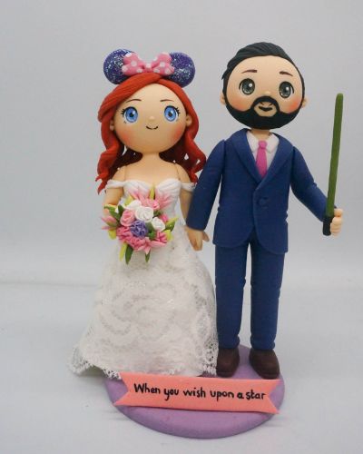 Picture of Mickey & Star Wars Inspired Wedding Cake Topper, When You Wish Upon A Star Wedding 