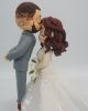 Picture of Forehead Kissing Wedding Cake Topper, Buzz Cut Hairstyle Groom and Half- Do hairstyle Bride topper