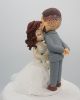 Picture of Forehead Kissing Wedding Cake Topper, Buzz Cut Hairstyle Groom and Half- Do hairstyle Bride topper