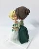 Picture of Lesbian Wedding Cake Topper, Bride & Bride Wedding Clay Figurine, Emerald Wedding Cake Topper