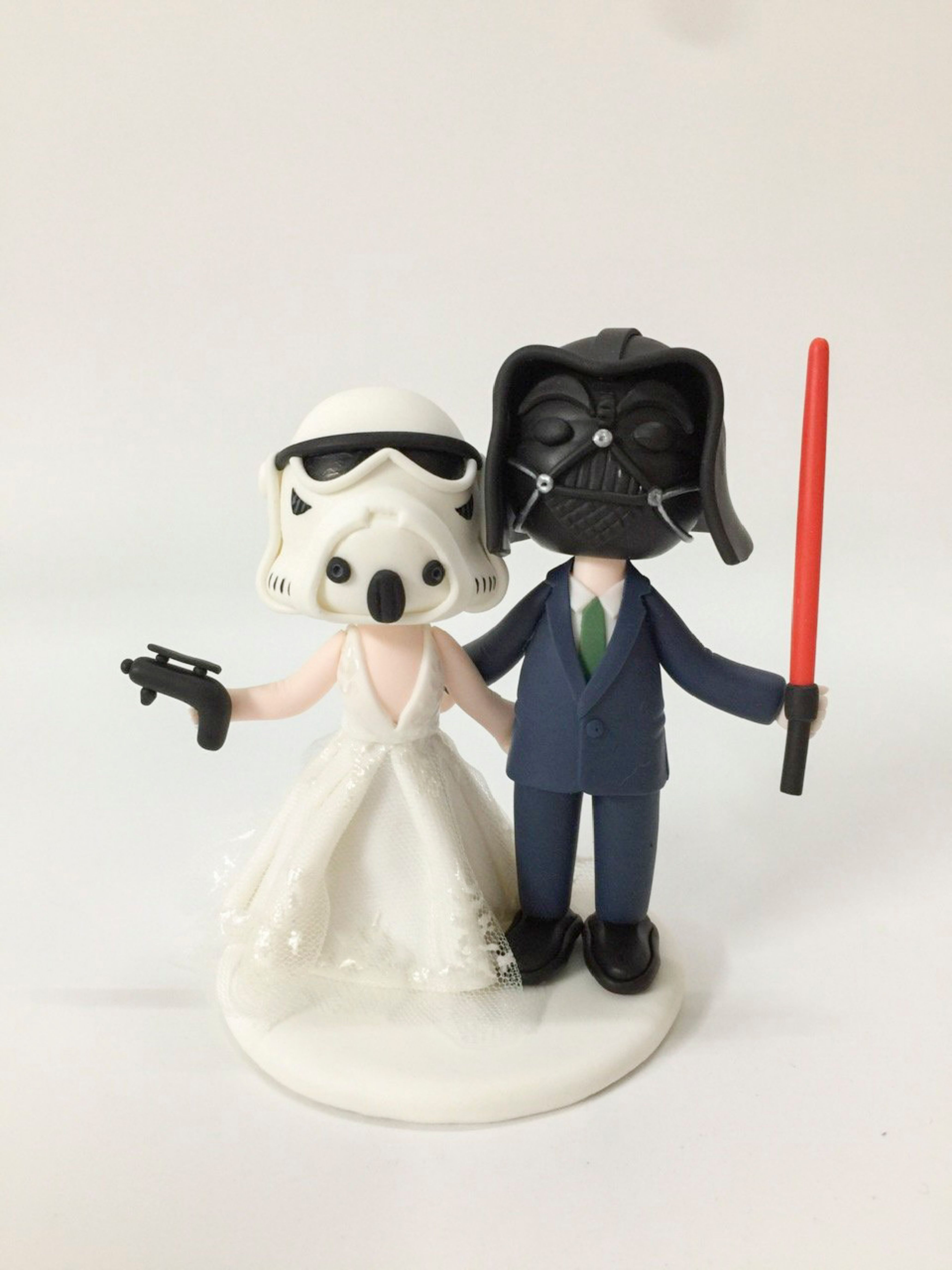 Picture of Darth Vader & Stormtrooper Wedding Cake Topper, Mini Star Wars Wedding Cake Topper