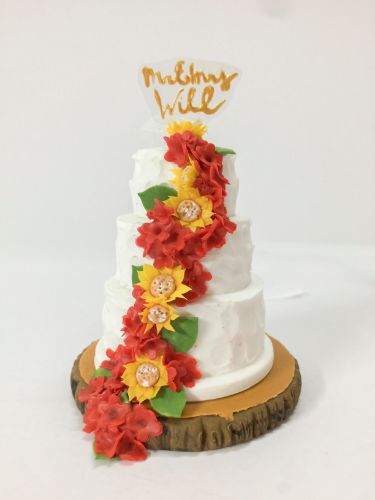 Picture of Autumn Wedding Cake Replica, Fall Wedding Cake Ornament Keepsake, Mother's day gift