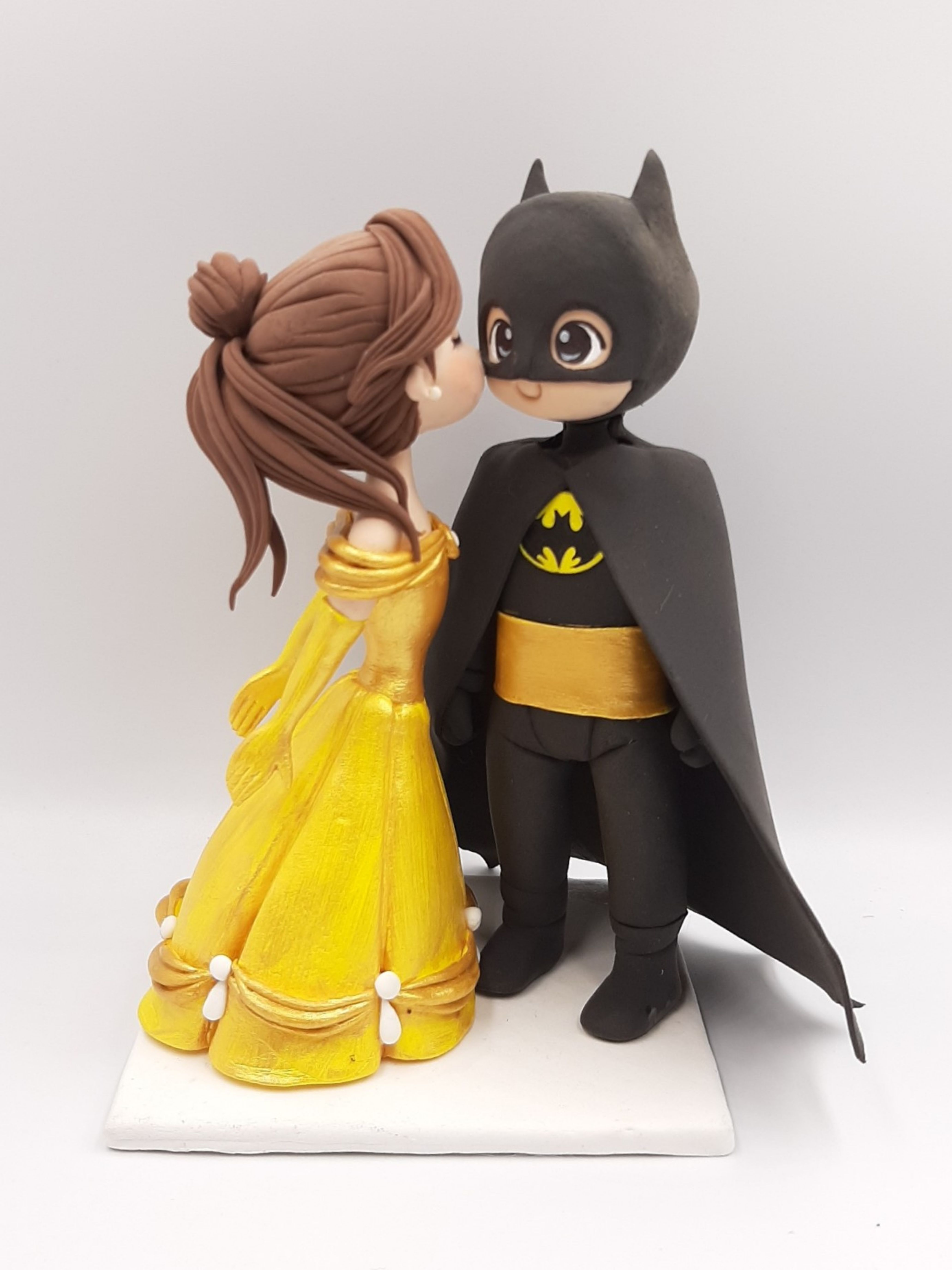 Picture of Batman & Belle Wedding Cake Topper, Superhero & Disney Princess Themed Wedding