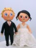 Picture of Gamer Wedding Cake Topper, Animal Crossing Bride & Groom villager Figurine