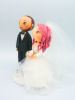 Picture of Unique wedding cake topper, Pink hair Bride and Groom Wedding Cake Topper