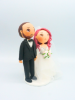 Picture of Unique wedding cake topper, Pink hair Bride and Groom Wedding Cake Topper