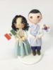 Picture of Korean & Mexican Wedding Cake Topper, Korean Hanbok Wedding Cake Topper