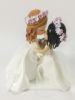 Picture of Kissing Bride & Bride Wedding Cake Topper, Lesbian Wedding Cake Topper with Dogs