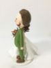 Picture of Autumn Wedding Cake Topper, Split- dress wedding gown, Bearded Groom and Curly Haired Bride Wedding Figurine