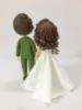 Picture of Autumn Wedding Cake Topper, Split- dress wedding gown, Bearded Groom and Curly Haired Bride Wedding Figurine