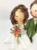 Picture of Autumn Wedding Cake Topper, Split- dress wedding gown, Bearded Groom and Curly Haired Bride Wedding Figurine
