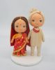 Picture of Indian Wedding Cake Topper, Chubby Bride & Groom wedding topper, Plus Size Wedding Couple