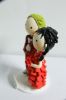 Picture of Mini Beetlejuice & Lydia Wedding Cake Topper, Tim Burton Beetlejuice Inspired Wedding Cake 