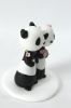 Picture of Panda Wedding Cake Topper, Panda Bride & Groom Clay Figurine