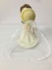 Picture of Kissing bride & Groom with a dog wedding cake topper, Dainty Crown & Sparkling Dress bride,  Side swept groom topper