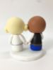 Picture of Han Solo Groom & Blonde Princess Leia Bride Wedding Cake Topper, Star Wars Fans Anniversary Gifts, Geek Party Decor
