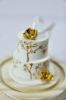 Picture of Gold Rose Wedding Cake Ornament, Two-Tier Wedding Cake Replica, Unique Gifts for Newlyweds