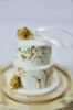 Picture of Gold Rose Wedding Cake Ornament, Two-Tier Wedding Cake Replica, Unique Gifts for Newlyweds