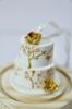 Picture of Gold Rose Wedding Cake Ornament, Two-Tier Wedding Cake Replica, Unique Gifts for Newlyweds