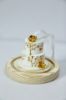 Picture of Gold Rose Wedding Cake Ornament, Two-Tier Wedding Cake Replica, Unique Gifts for Newlyweds