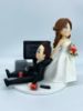 Picture of Game Over Wedding Cake Topper, Bride Dragging Groom Wedding Figurine, Anniversary Gifts for Gamers, Birthday Gift for Gaming Addicts