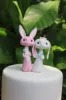 Picture of Bunny wedding clay figurine, Wedding woodland cake topper