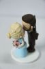 Picture of Star Wars & Cinderella Inspired Bride and Groom Wedding Cake Topper, Kissing bride groom topper