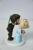 Picture of Star Wars & Cinderella Inspired Bride and Groom Wedding Cake Topper, Kissing bride groom topper