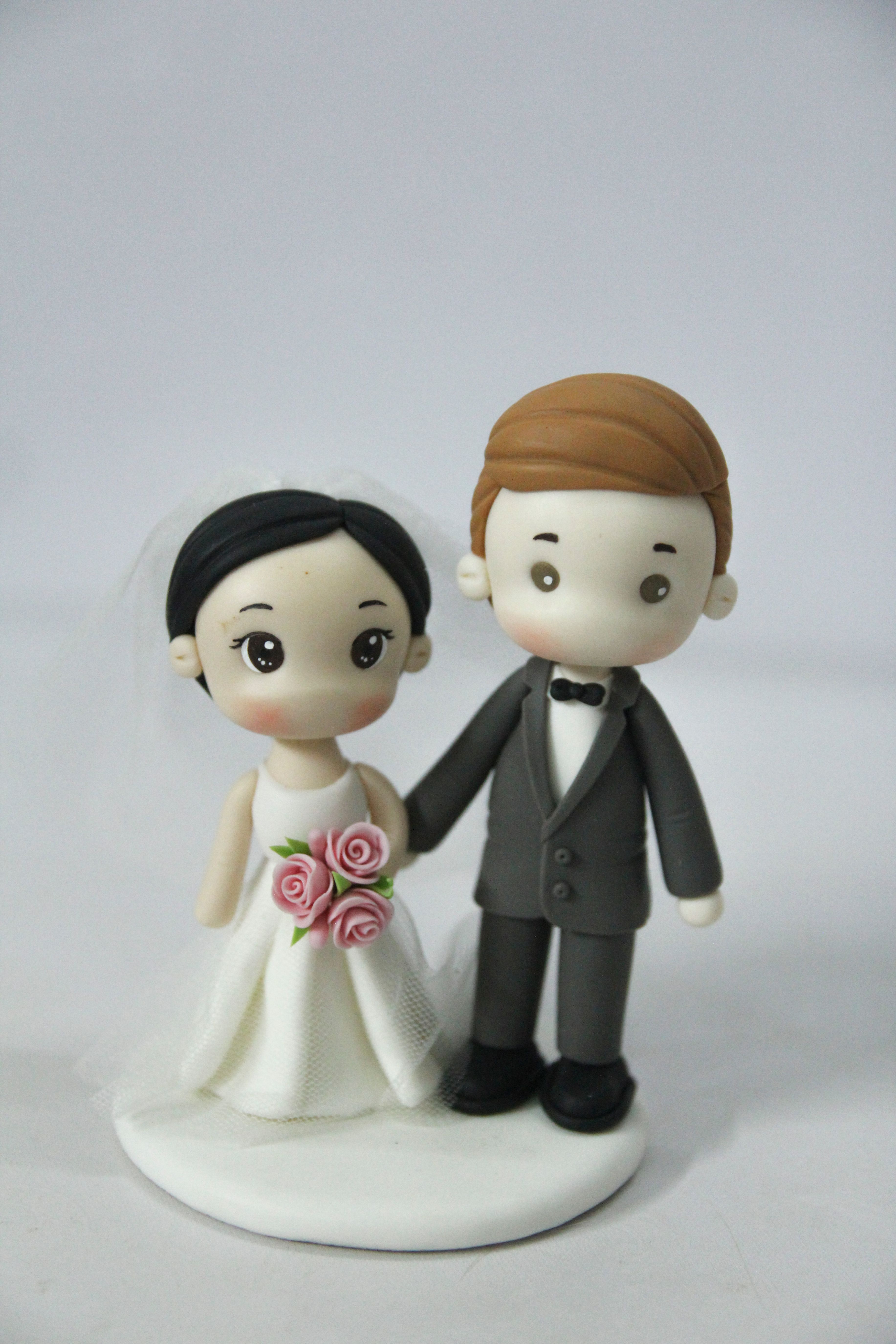 Picture of Classic Wedding Cake Topper, Traditional Bride and Groom Figurine